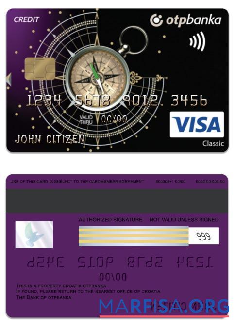 Realistic Croatia OTP banka Visa Classic charge card real example